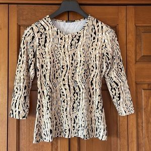 J.McLaughlin Catalina Cloth 3/4 Sleeve Print Top Medium